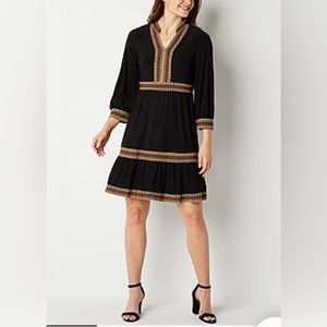 Robbie Bee 3/4 Sleeve Fit + Flare Dress XL